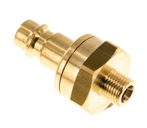 Brass DN 7.2 (Euro) Air Coupling Plug G 1/8 inch Male Double Shut-Off