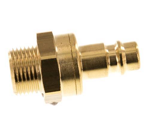 Brass DN 7.2 (Euro) Air Coupling Plug G 3/8 inch Male Double Shut-Off
