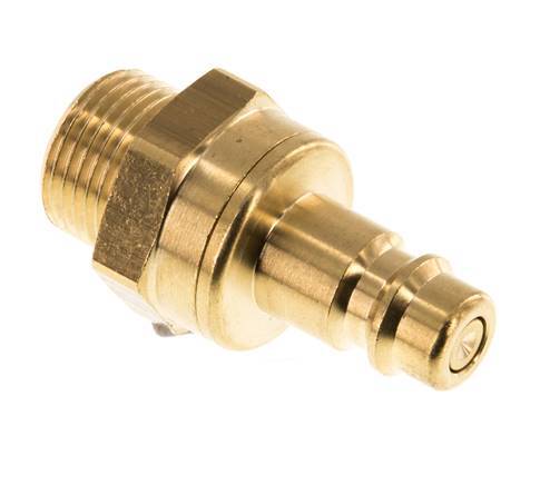 Brass DN 7.2 (Euro) Air Coupling Plug G 3/8 inch Male Double Shut-Off
