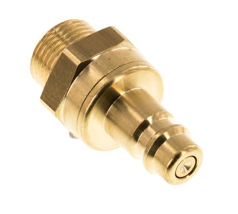 Brass DN 7.2 (Euro) Air Coupling Plug G 3/8 inch Male Double Shut-Off