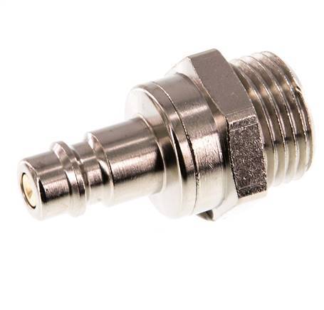 Nickel-plated Brass DN 7.2 (Euro) Air Coupling Plug G 1/2 inch Male Double Shut-Off