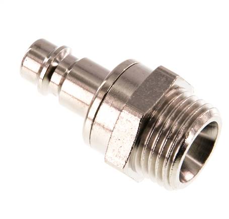 Nickel-plated Brass DN 7.2 (Euro) Air Coupling Plug G 1/2 inch Male Double Shut-Off