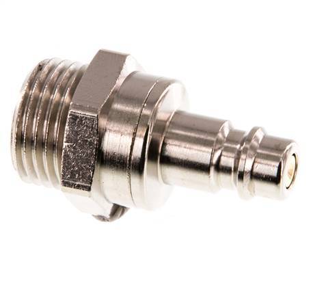 Nickel-plated Brass DN 7.2 (Euro) Air Coupling Plug G 1/2 inch Male Double Shut-Off