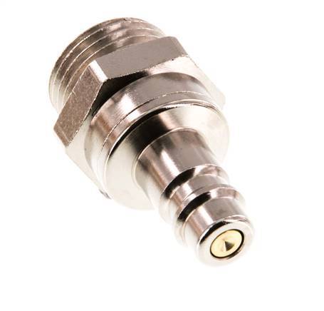 Nickel-plated Brass DN 7.2 (Euro) Air Coupling Plug G 1/2 inch Male Double Shut-Off