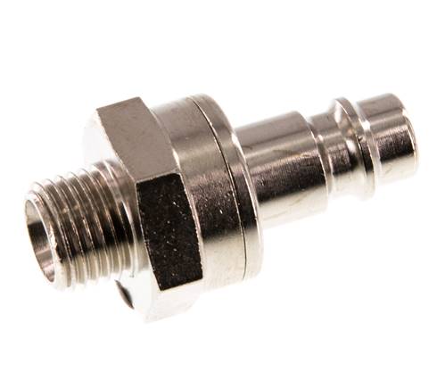Nickel-plated Brass DN 7.2 (Euro) Air Coupling Plug G 1/4 inch Male Double Shut-Off