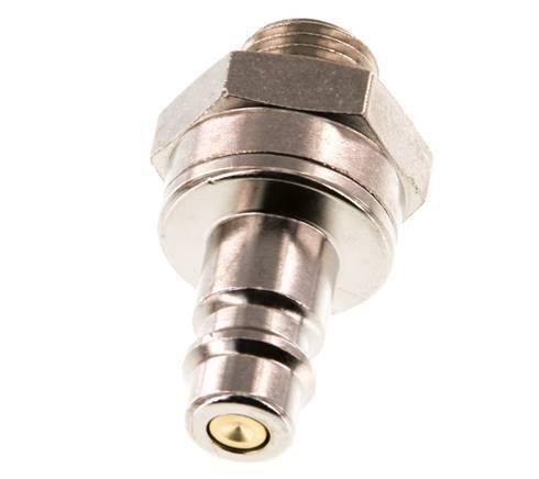 Nickel-plated Brass DN 7.2 (Euro) Air Coupling Plug G 1/4 inch Male Double Shut-Off