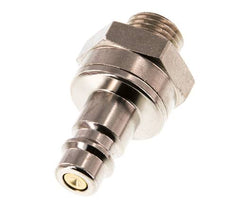 Nickel-plated Brass DN 7.2 (Euro) Air Coupling Plug G 1/4 inch Male Double Shut-Off