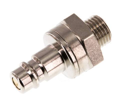 Nickel-plated Brass DN 7.2 (Euro) Air Coupling Plug G 1/4 inch Male Double Shut-Off