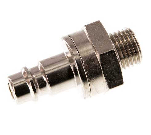 Nickel-plated Brass DN 7.2 (Euro) Air Coupling Plug G 1/4 inch Male Double Shut-Off