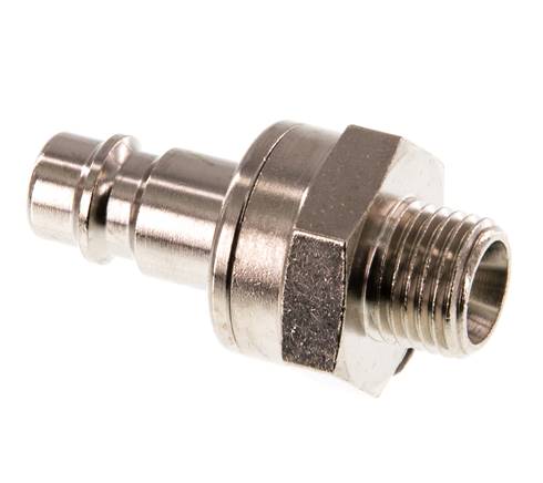 Nickel-plated Brass DN 7.2 (Euro) Air Coupling Plug G 1/4 inch Male Double Shut-Off
