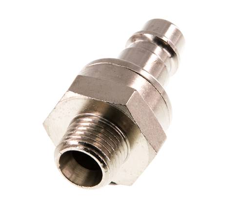 Nickel-plated Brass DN 7.2 (Euro) Air Coupling Plug G 1/4 inch Male Double Shut-Off