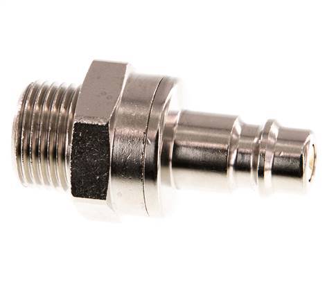 Nickel-plated Brass DN 7.2 (Euro) Air Coupling Plug G 3/8 inch Male Double Shut-Off
