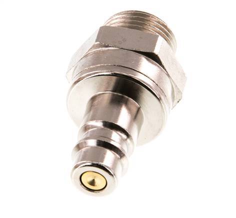 Nickel-plated Brass DN 7.2 (Euro) Air Coupling Plug G 3/8 inch Male Double Shut-Off