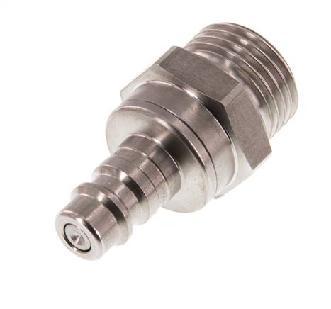 Stainless steel DN 7.2 (Euro) Air Coupling Plug G 1/2 inch Male Double Shut-Off