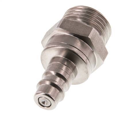 Stainless steel DN 7.2 (Euro) Air Coupling Plug G 1/2 inch Male Double Shut-Off