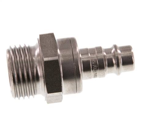 Stainless steel DN 7.2 (Euro) Air Coupling Plug G 1/2 inch Male Double Shut-Off