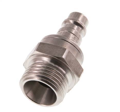 Stainless steel DN 7.2 (Euro) Air Coupling Plug G 1/2 inch Male Double Shut-Off