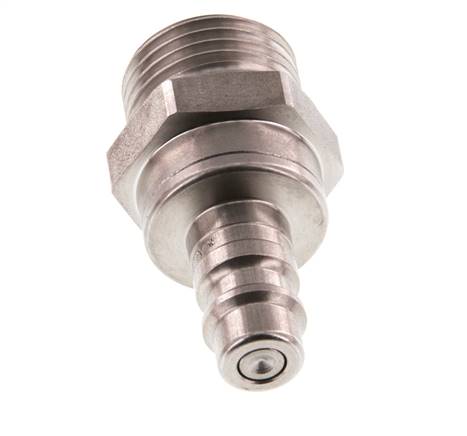 Stainless steel DN 7.2 (Euro) Air Coupling Plug G 1/2 inch Male Double Shut-Off