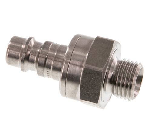 Stainless steel DN 7.2 (Euro) Air Coupling Plug G 1/4 inch Male Double Shut-Off