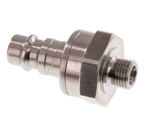 Stainless steel DN 7.2 (Euro) Air Coupling Plug G 1/8 inch Male Double Shut-Off