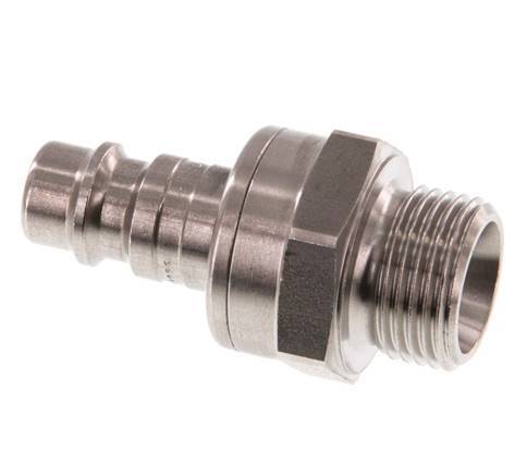 Stainless steel DN 7.2 (Euro) Air Coupling Plug G 3/8 inch Male Double Shut-Off