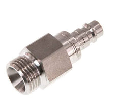 Stainless Steel 316L DN 7.2 (Euro) Air Coupling Plug G 1/2 inch Male Double Shut-Off