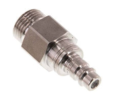 Stainless Steel 316L DN 7.2 (Euro) Air Coupling Plug G 1/2 inch Male Double Shut-Off