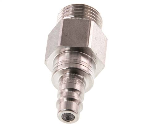 Stainless Steel 316L DN 7.2 (Euro) Air Coupling Plug G 1/2 inch Male Double Shut-Off