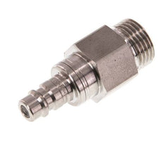Stainless Steel 316L DN 7.2 (Euro) Air Coupling Plug G 1/2 inch Male Double Shut-Off