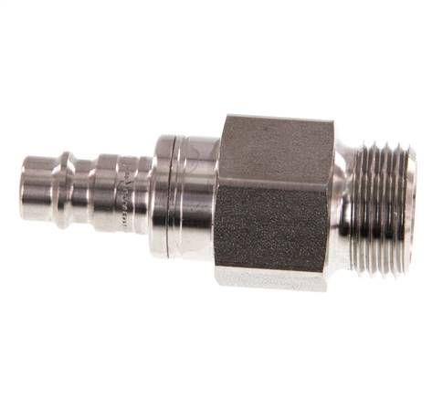 Stainless Steel 316L DN 7.2 (Euro) Air Coupling Plug G 1/2 inch Male Double Shut-Off