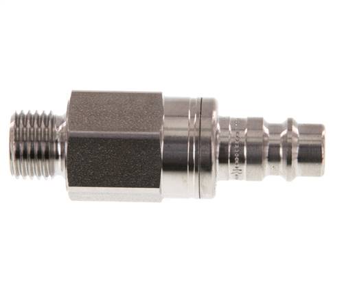 Stainless Steel 316L DN 7.2 (Euro) Air Coupling Plug G 1/4 inch Male Double Shut-Off