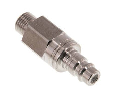 Stainless Steel 316L DN 7.2 (Euro) Air Coupling Plug G 1/4 inch Male Double Shut-Off