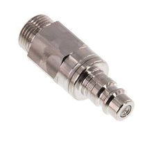 Stainless Steel 316L DN 7.2 (Euro) Air Coupling Plug G 3/8 inch Male Double Shut-Off