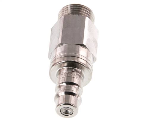 Stainless Steel 316L DN 7.2 (Euro) Air Coupling Plug G 3/8 inch Male Double Shut-Off