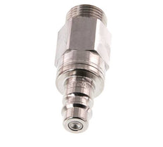 Stainless Steel 316L DN 7.2 (Euro) Air Coupling Plug G 3/8 inch Male Double Shut-Off