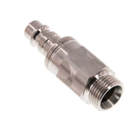 Stainless Steel 316L DN 7.2 (Euro) Air Coupling Plug G 3/8 inch Male Double Shut-Off