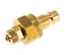 Brass DN 7.2 (Euro) Air Coupling Plug 4x6 mm Union Nut Double Shut-Off