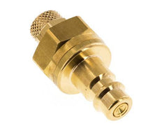 Brass DN 7.2 (Euro) Air Coupling Plug 4x6 mm Union Nut Double Shut-Off
