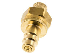 Brass DN 7.2 (Euro) Air Coupling Plug 4x6 mm Union Nut Double Shut-Off