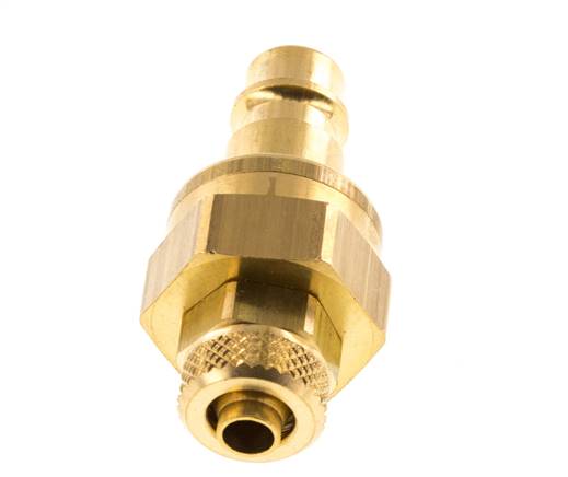 Brass DN 7.2 (Euro) Air Coupling Plug 6x8 mm Union Nut Double Shut-Off