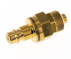 Brass DN 7.2 (Euro) Air Coupling Plug 8x10 mm Union Nut Double Shut-Off