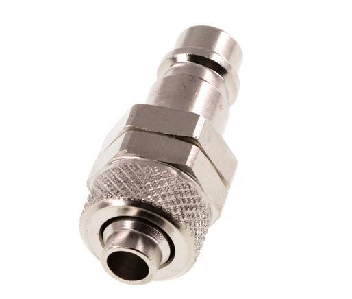 Nickel-plated Brass DN 7.2 (Euro) Air Coupling Plug 8x10 mm Union Nut [2 Pieces]