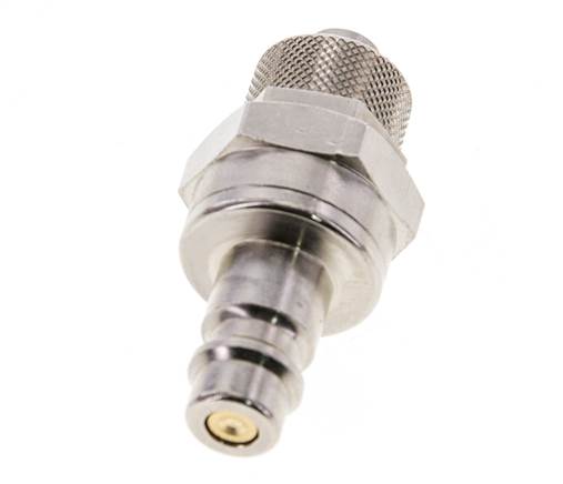 Nickel-plated Brass DN 7.2 (Euro) Air Coupling Plug 8x10 mm Union Nut Double Shut-Off