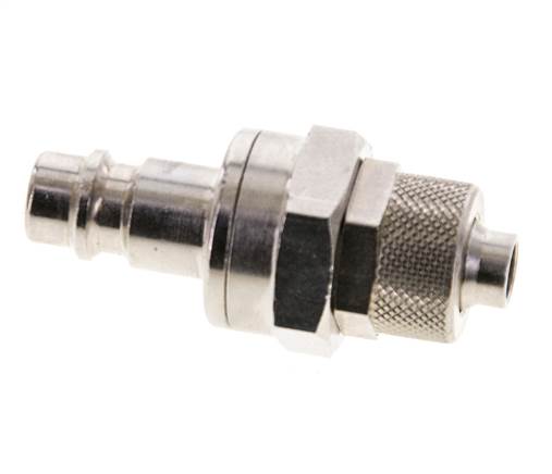 Nickel-plated Brass DN 7.2 (Euro) Air Coupling Plug 8x10 mm Union Nut Double Shut-Off
