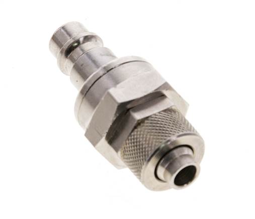 Nickel-plated Brass DN 7.2 (Euro) Air Coupling Plug 8x10 mm Union Nut Double Shut-Off