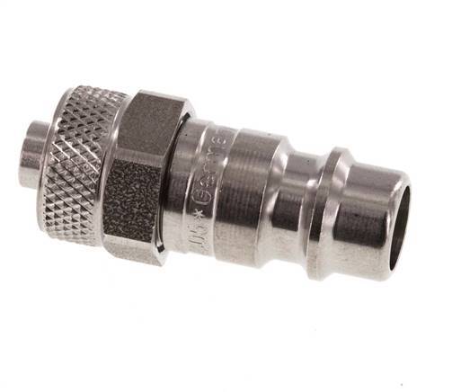 Stainless steel DN 7.2 (Euro) Air Coupling Plug 6x8 mm Union Nut