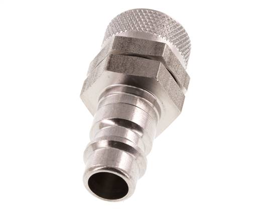 Stainless steel DN 7.2 (Euro) Air Coupling Plug 8x10 mm Union Nut