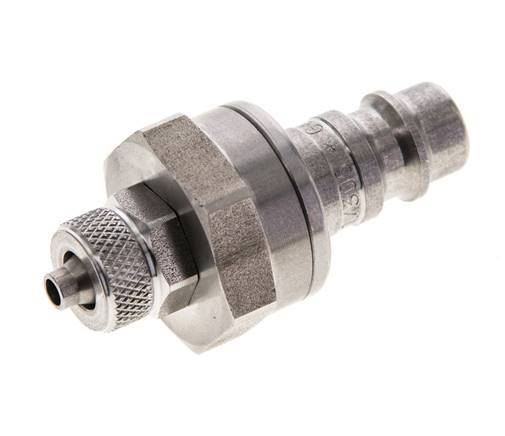 Stainless steel DN 7.2 (Euro) Air Coupling Plug 4x6 mm Union Nut Double Shut-Off