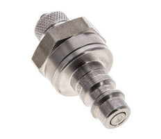 Stainless steel DN 7.2 (Euro) Air Coupling Plug 4x6 mm Union Nut Double Shut-Off