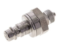 Stainless steel DN 7.2 (Euro) Air Coupling Plug 4x6 mm Union Nut Double Shut-Off